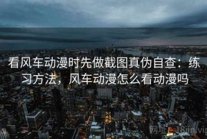 看风车动漫时先做截图真伪自查：练习方法，风车动漫怎么看动漫吗