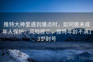 推特大神里遇到爆点时，如何做未成年人保护：风险提示，推特年龄不满13岁封号
