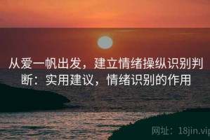从爱一帆出发，建立情绪操纵识别判断：实用建议，情绪识别的作用