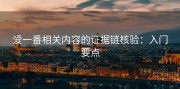 爱一番相关内容的证据链核验：入门要点