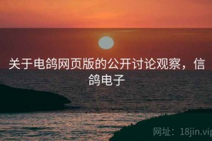 关于电鸽网页版的公开讨论观察，信鸽电子