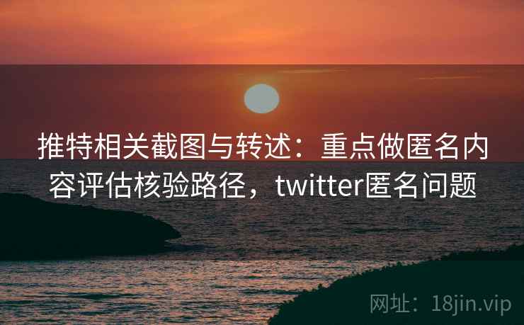 推特相关截图与转述：重点做匿名内容评估核验路径，twitter匿名问题