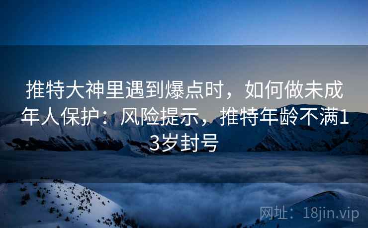 推特大神里遇到爆点时，如何做未成年人保护：风险提示，推特年龄不满13岁封号