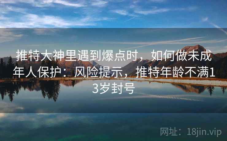 推特大神里遇到爆点时，如何做未成年人保护：风险提示，推特年龄不满13岁封号